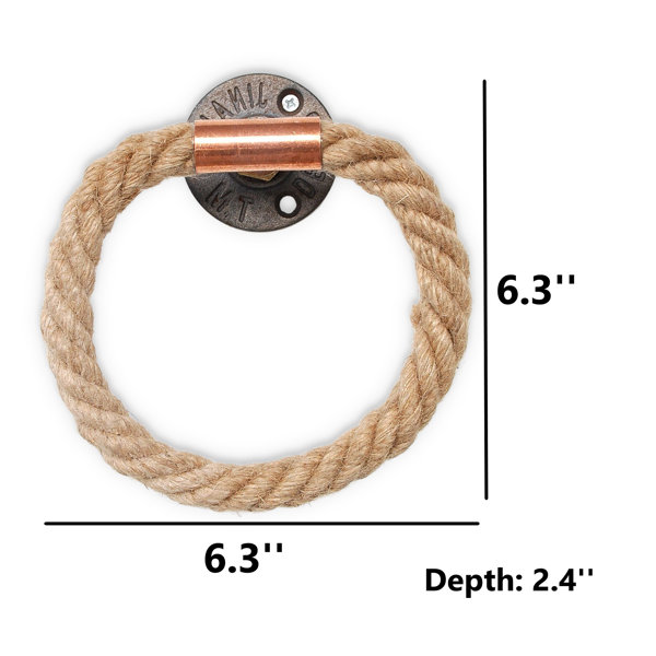 SpiritHome Handmade Rope "The Mariner's Knot" Rustic Towel Holder Ring ...